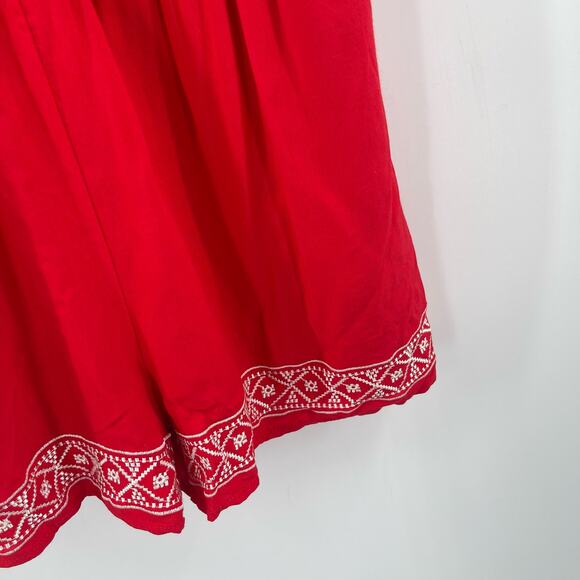 SHE + SKY Jumper Romper Size Large Red Embroidered Tassels Summer Beach Coastal - Picture 13 of 16